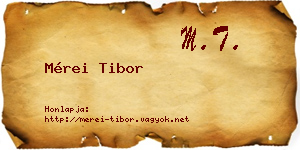 Mérei Tibor névjegykártya